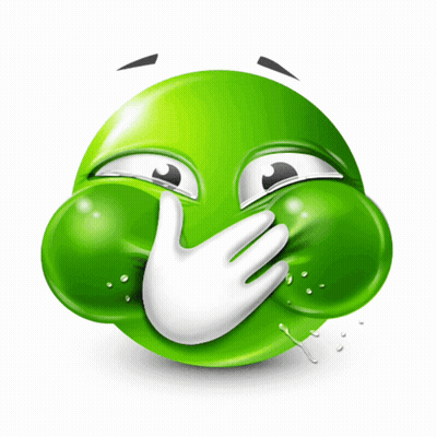 Green Smiley Covering Mouth GIF