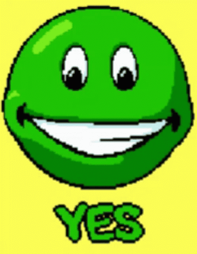 Green Smiley Face With Yes GIF
