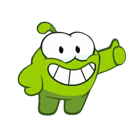 Green Smiling Cartoon Character Thumbs Up Sticker