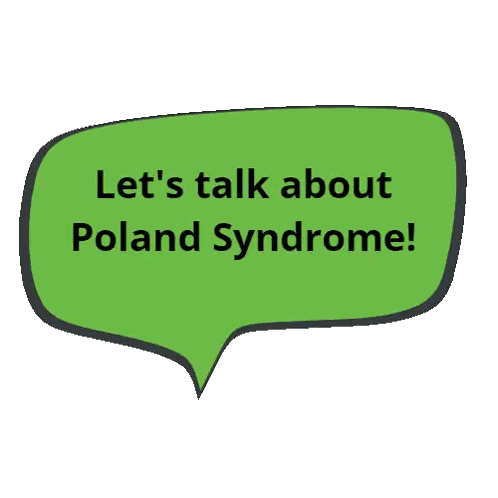 Green Speech Bubble About Poland Syndrome Sticker