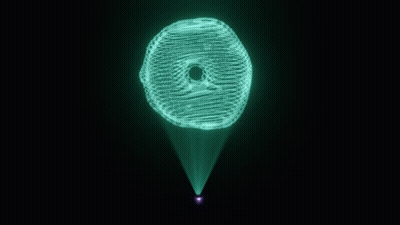 Green Sphere With Hole In Middle GIF