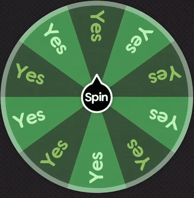 Green Spinning Wheel Yes GIF
