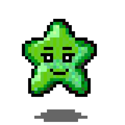 Green Star Smiley Pixel Art Sticker