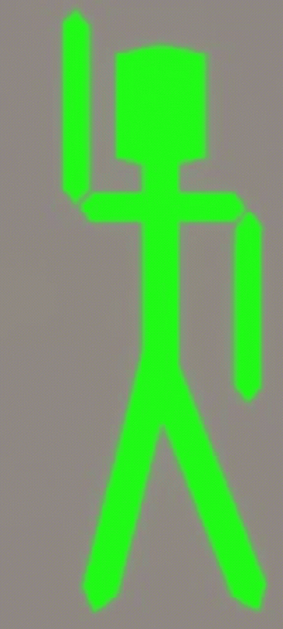 Green Stick Figure With Sword GIF