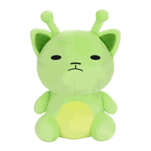 Green Stuffed Animal With Yellow Belly And H Sticker