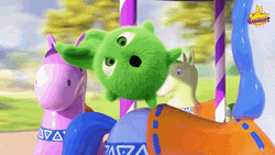 Green Sunny Bunny Hopper Slow Down Driving Fast  GIF