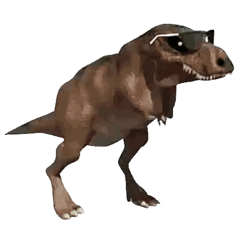 Green T-Rex Wearing Sunglasses Sticker