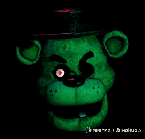 Green Teddy Bear With Glowing Teeth GIF