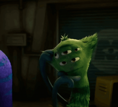Green Three-Eyed Monster Giving High Five GIF