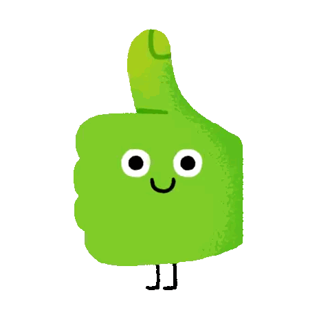 Green Thumbs Up Face Sticker