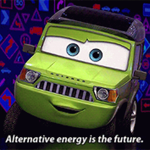 Green Toy Car Blue Eyes Alternative Energy Future GIF