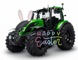 Green Tractor Happy Easter GIF