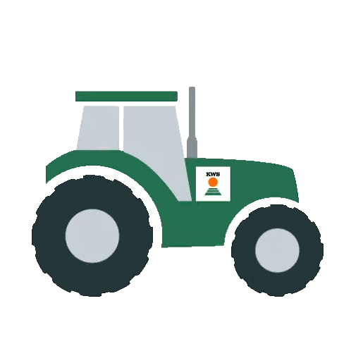 Green Tractor With KWB Logo Sticker