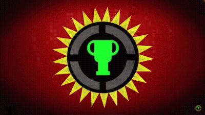 Green Trophy Surrounded By Sun GIF