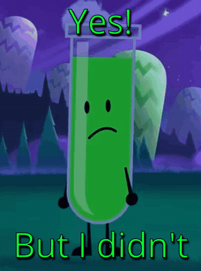 Green Tube Sad Face Saying Yes But I Didn't GIF