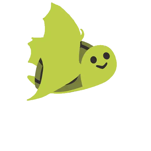 Green Turtle With Smiling Face Sticker