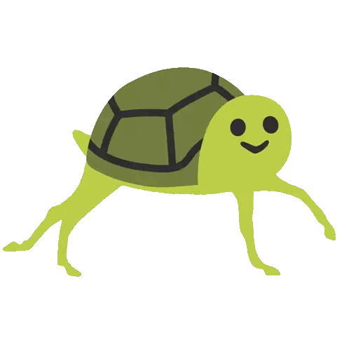 Green Turtle With Smiling Face Sticker