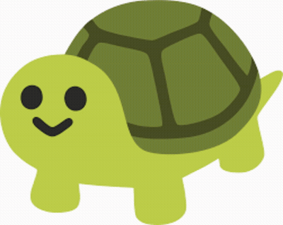 Green Turtle With Smiling Face GIF