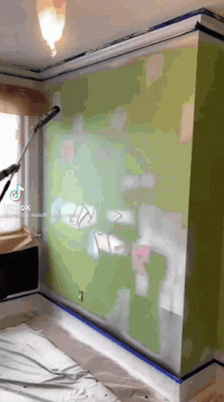 Green Wall Paint Animated Character GIF