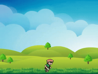 Green Wall Running Kid Pixel GIF