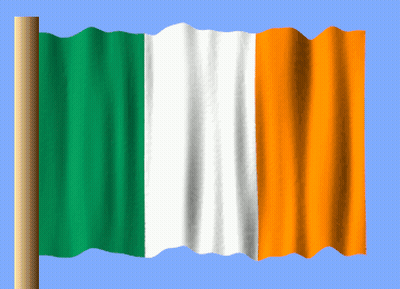 Green White And Orange Flag On Pole GIF