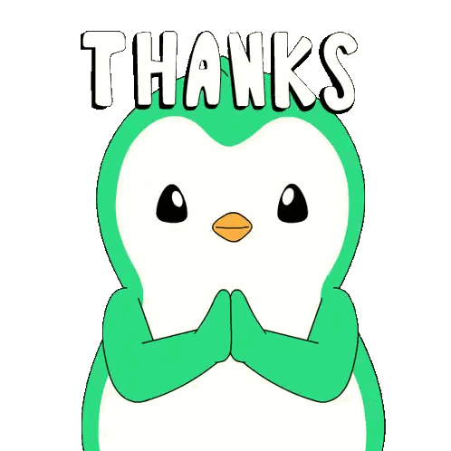 Green White Penguin Thanks Sticker