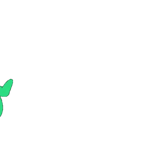Green White Penguin With Falling Confetti Sticker