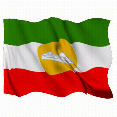 Green, White, Red Flag With Yellow Circle GIF
