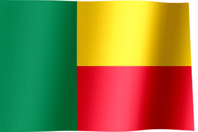 Green Yellow Red Flag Waving In Wind GIF