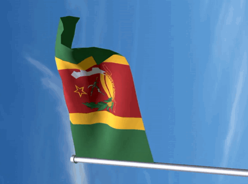 Green Yellow Red Flag With Red Star GIF