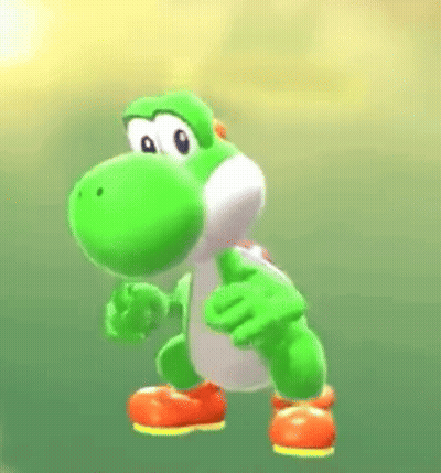 Green Yoshi Dinosaur Dancing GIF