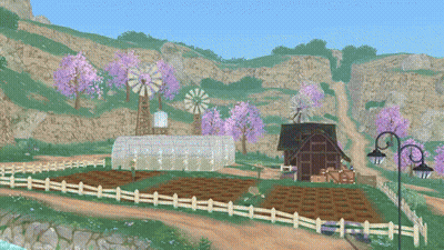 Greenhouse On Farm With Windmill GIF