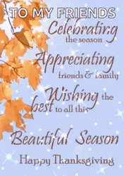 Greeting Card For Friends Animated Thanksgiving GIF