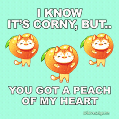 Greeting Card I Know It's Corny Peach Of My Heart GIF