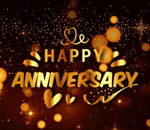 Greeting Card Saying Happy Anniversary With Fireworks GIF
