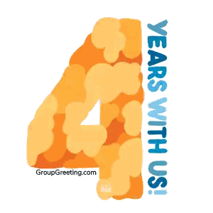 Greeting Card Saying Years With Us Sticker