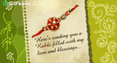 Greeting Card Sending You A Rakhi Filled With Love And Blessings GIF