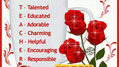 Greeting Card With Coffee And Red Roses GIF