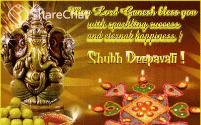 Greeting Card With Ganesha Saying May Lord Ganesh Bless You