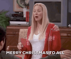 Greeting From Phoebe Buffay Merry Christmas Friend GIF