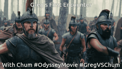 Greg's First Encounter With Chum #Odysseymovie #Gregvschum GIF