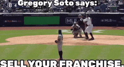 Gregory Soto Pitching Baseball Saying Sell Your Franchise GIF
