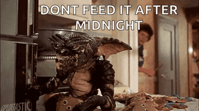Gremlin Eating Gingerbread Cookies GIF