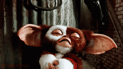 Gremlin Holding Glass Bottle In Mouth GIF