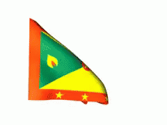 Grenada Flag Waving Rapidly