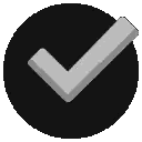 Grey Check Mark In Black Circle Sticker