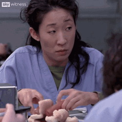 Grey's Anatomy Cristina Eating Hotdogs