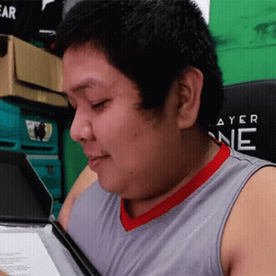 Grey Tank Top Red Collar Man Player One Chair GIF