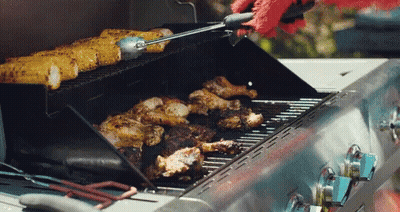 Grill With Chicken And Corn On The Cob GIF