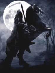 Grim Reaper Death On Black Horse GIF